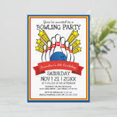 Bowling Party | Kids Colorful Birthday Invitation (Standing Front)