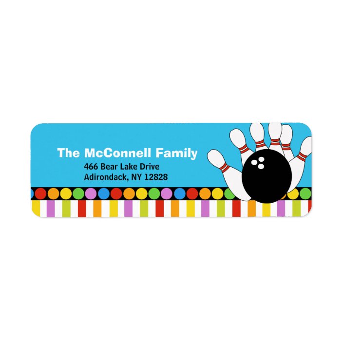 Bowling Party PRINTABLE ADDRESS LABELS