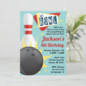 Bowling Party Retro Tenpin Invitation (Standing Front)