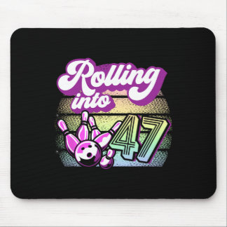 Bowling Party Rolling Into 47 Bowling Birthday Mouse Pad