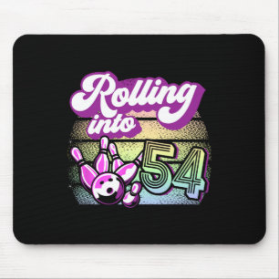 Bowling Party Rolling Into 54 Bowling Birthday Mouse Pad