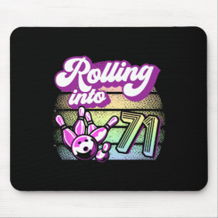 Bowling Party Rolling Into 71 Bowling Birthday Mouse Pad