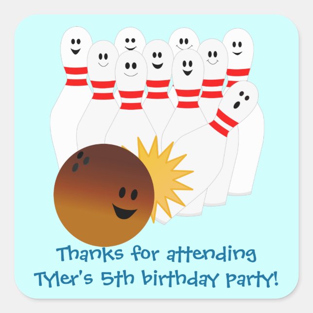 Bowling Party Sticker (Front)