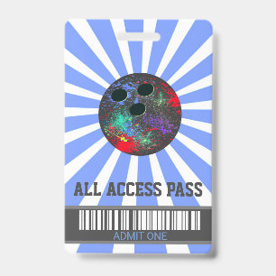 Bowling party, VIP Pass ,Invitation, boys Bowl, Badge