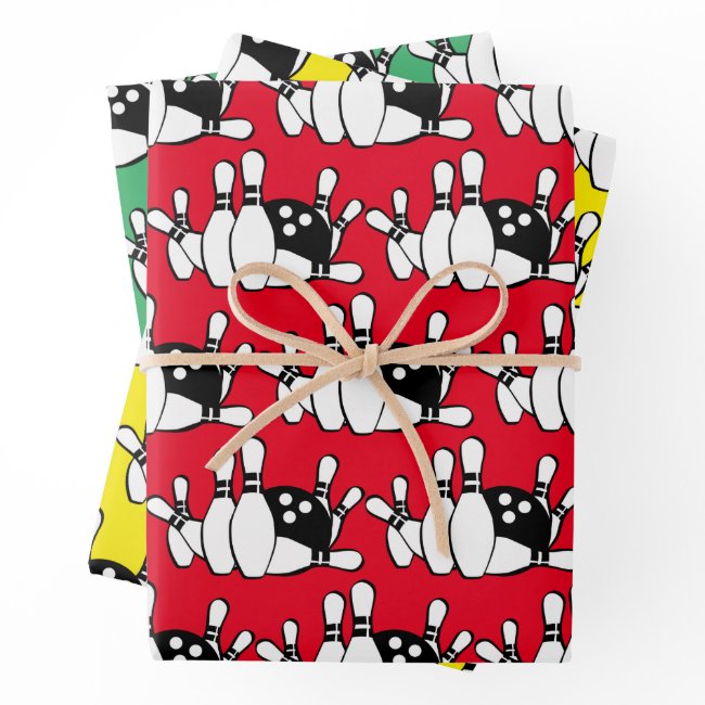 Bowling Pattern Wrapping Paper Set