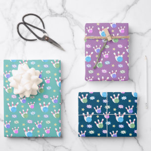Bowling Pattern Wrapping Paper Sheets