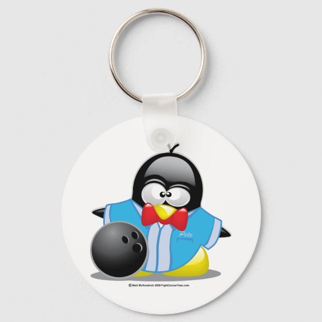 Bowling Penguin Keychain (Front)