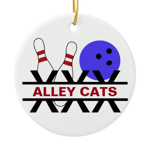 Bowling Personalized Ceramic Ornament