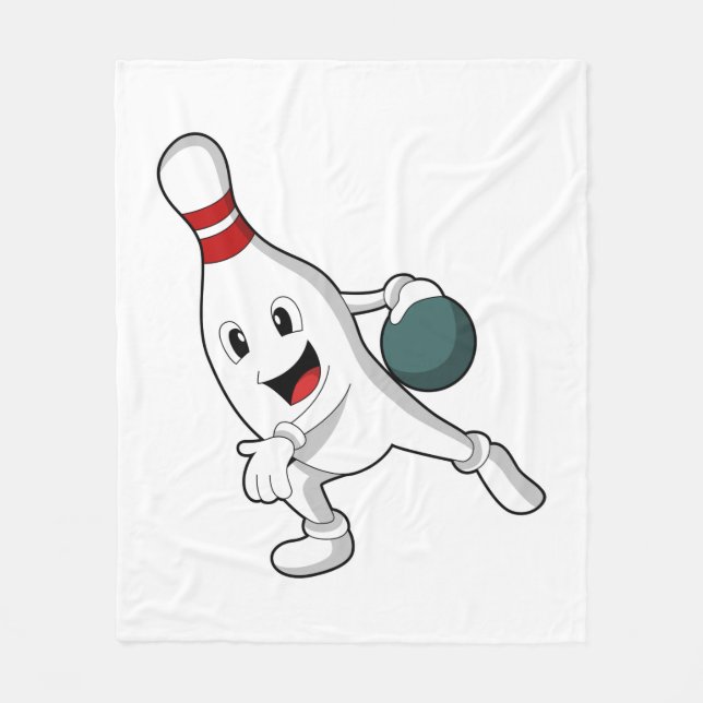 Bowling pin at Bowling with Bowling ball Fleece Blanket (Front)