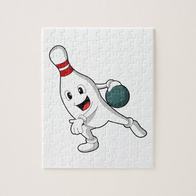 Bowling pin at Bowling with Bowling ball Jigsaw Puzzle (Vertical)