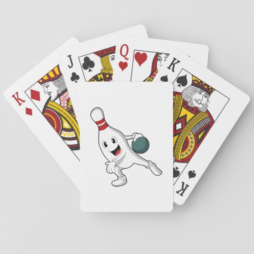 Bowling pin at Bowling with Bowling ball Poker Cards