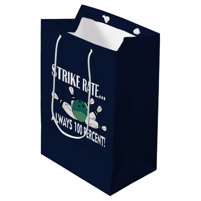 Bowling Pin Ball Strike Team Medium Gift Bag (Front Angled)