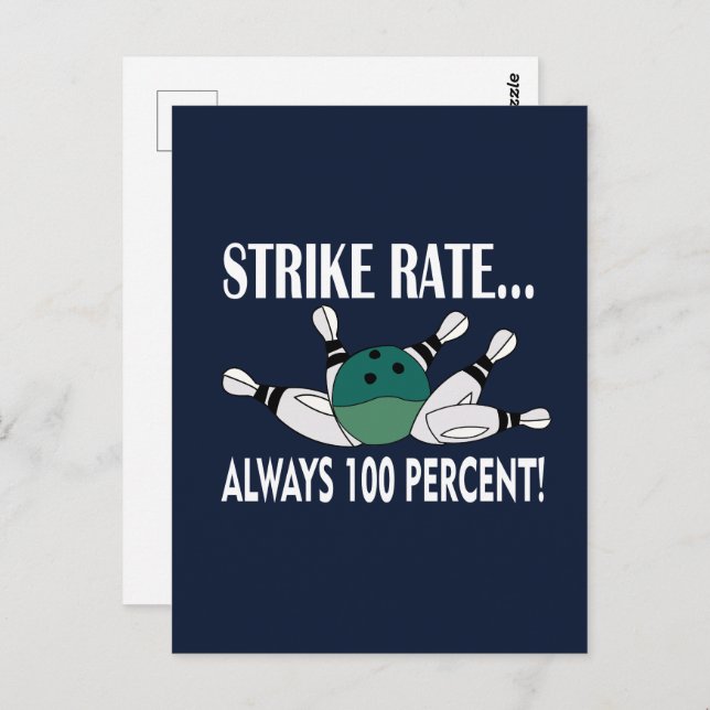 Bowling Pin Ball Strike Team Postcard (Front/Back)