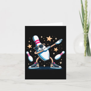 Bowling Pin Dabbing Sungles Bowler Player Kids Boy Card