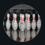 Bowling Pin Dartboard<br><div class="desc">A dartboard featuring a photo of bowling pins.

If you believe the cost and shipping is too much to pay.
Join Zazzle Black at check out to get unlimited free shipping,  huge discounts and great exclusives all year long. A standard membership is $9.99 annually.</div>
