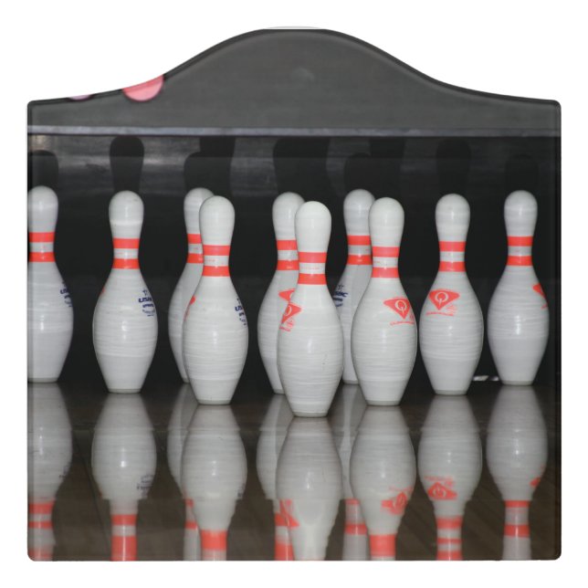 Bowling Pin Door Sign (Large Crest Front)