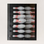Bowling Pin Jigsaw Puzzle<br><div class="desc">A jigsaw puzzle featuring a photo of a rack of bowling pins and their reflection. At check out, choose how large of puzzle you desire. If you believe the cost and shipping is too much to pay. Join Zazzle Black at check out to get unlimited free shipping, huge discounts and...</div>