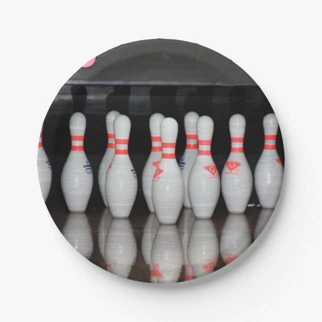Bowling Pin Paper Plates (Front)
