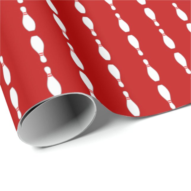 Bowling Pin Strped Pattern | Any Background Color Wrapping Paper (Roll Corner)