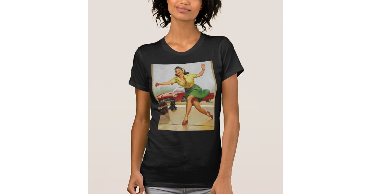 Bowling Pin Up Girl T Shirt Zazzle