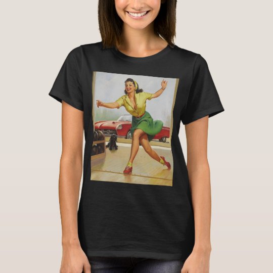 Bowling Pin Up Girl TShirt
