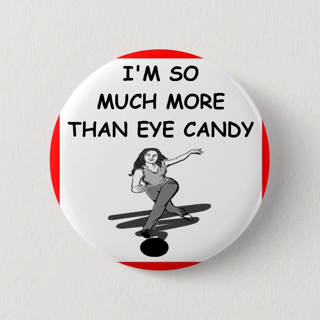 bowling pinback button (Front)