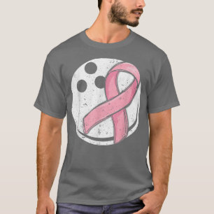 Bowling Pink Ribbon Breast Cancer Awareness Sport  T-Shirt