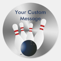 Bowling pins 10 Pin Bowling Ball Custom Classic Round Sticker