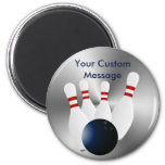 Bowling Pins 10 Pin Bowling Ball Custom Magnet at Zazzle