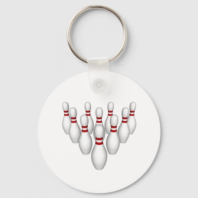 Bowling Pins: 3D Model: Keychain (Front)
