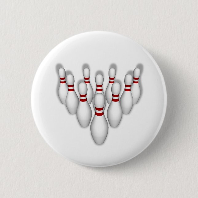 Bowling Pins: 3D Model: Pinback Button (Front)