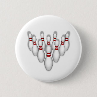 Bowling Pins: 3D Model: Pinback Button