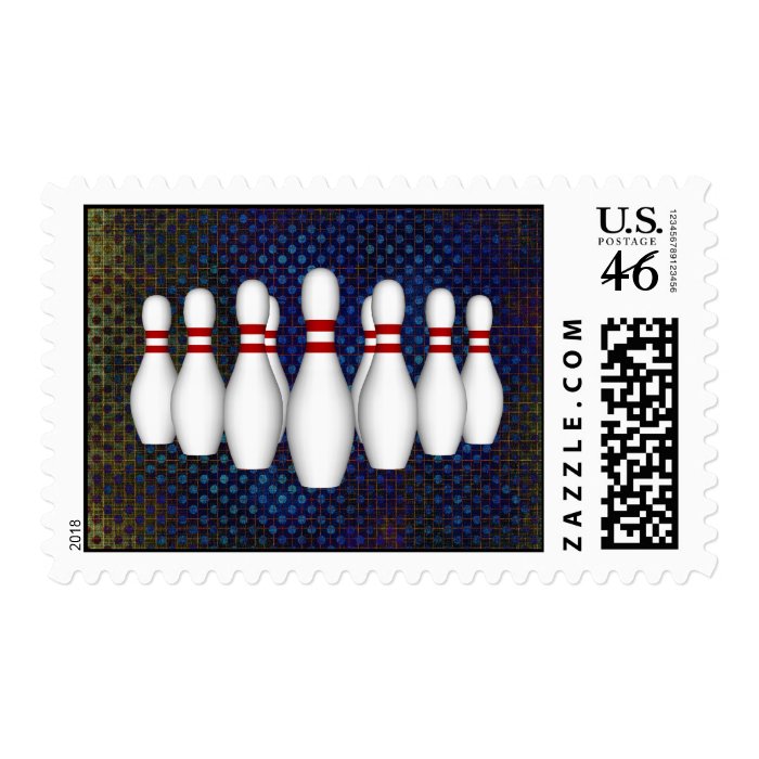 Bowling Pins 3D Model Postage Stamps