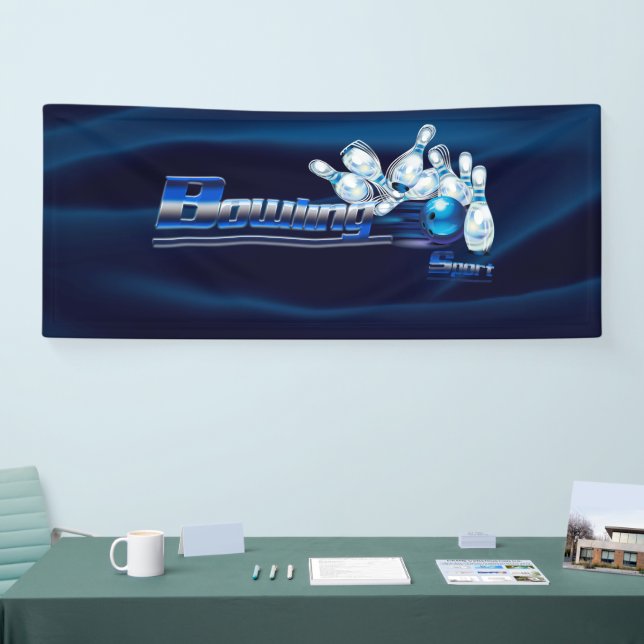 Bowling pins and ball     banner (Tradeshow)