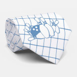 Bowling Pins Bowling Ball Blue Check Necktie