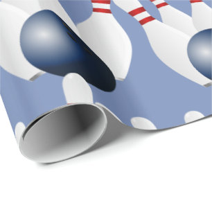 Bowling Pins Bowling Ball Print Wrapping Paper