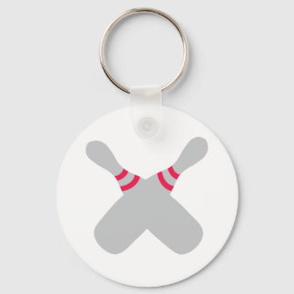bowling pins crossed keychain