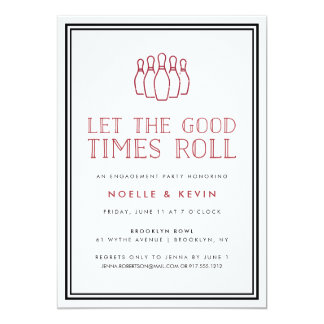 Bowling Pins Engagement Party Invitation