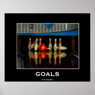 Bowling Pins Motivational Poster