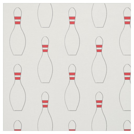 Bowling Pins Pattern White Fabric