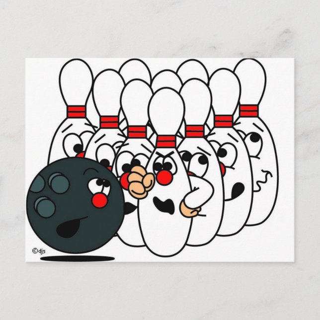 Bowling pins postcard (Front)
