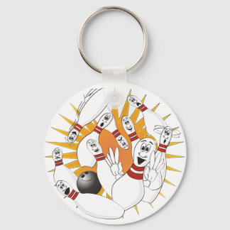 Bowling Pins Strike Cartoon Keychain