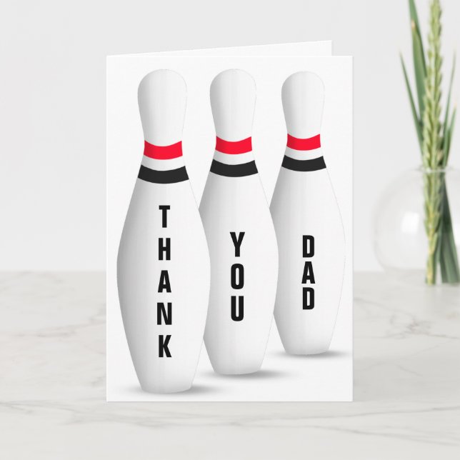 Bowling Pins  thank you Birthday Card (Front)