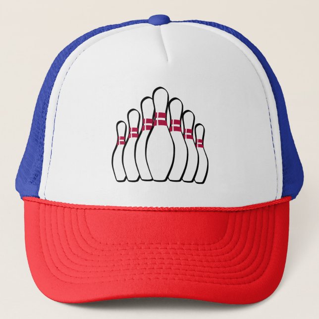 Bowling Pins Trucker Hat (Front)