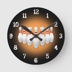 Bowling Pins: Wall Clock
