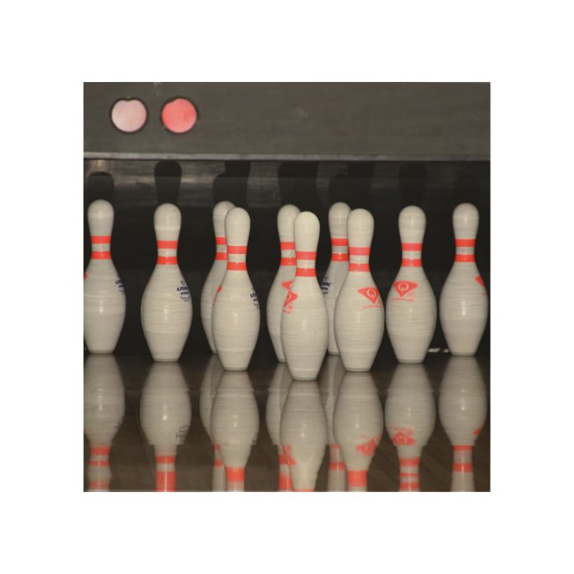 Bowling pins wood wall art (Front)
