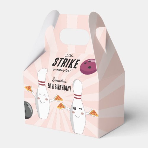 Bowling Pizza Strike Up Some Fun Kids Birthday  Favor Boxes