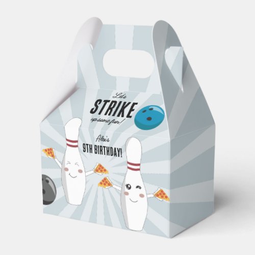 Bowling Pizza Strike Up Some Fun Kids Birthday  Favor Boxes