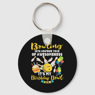 Bowling Player Bowler Playing Bowling Birthday  Keychain
