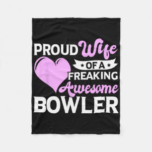 Bowling Player Coach Bowler Wife Fleece Blanket